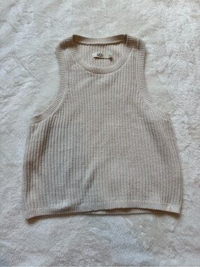 UGG Ribbed Knit Sleeveless Top in Oatmeal Beige